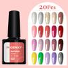 PHOENIXY, 20 цветов, набор гель-лаков для ногтей, набор гелей для замачивания с чистым цветом для дизайна ногтей, стартовый набор для начинающих, сделай сам, дома