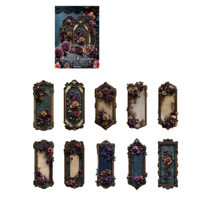 20 штук Эстетичные готические тисненые наклейки Наклейка для скрапбукинга для журнала, блокнота, бутылки для воды, фотоальбома, чехла для телефона