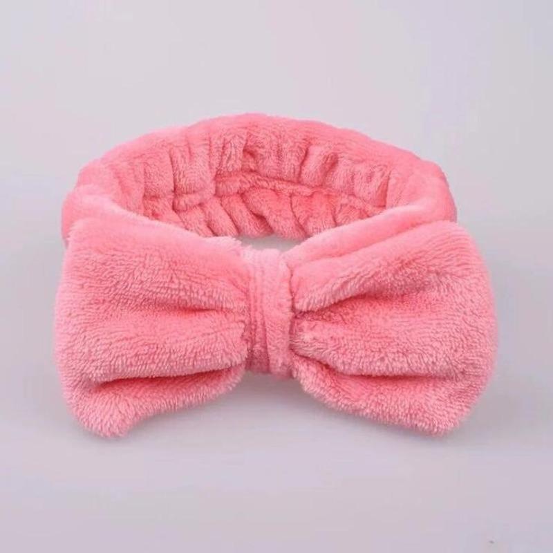 1 шт., 8 цветов, повязка на голову, женская повязка для макияжа, повязка для мытья лица, однотонный бант, аксессуары для волос