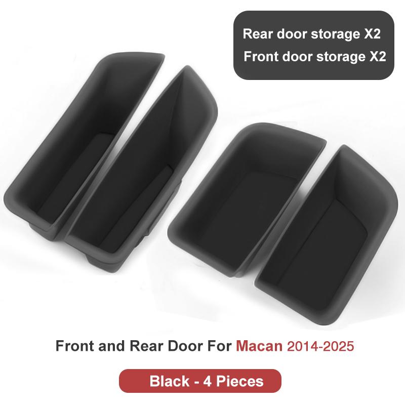 AABKV1 For Porsche Cayenne Macan Car Door Handle Storage Box Front Rear Door Organizer Keys Phone Holder LHD Auto Interior Accessories