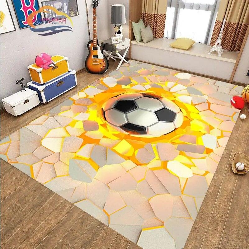 Football Pictures Rug Cartoon Football Living Room Decoration S Bed Non-slip Carpet Home Entrance Door Mat Kids