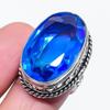 Natural Blue Topaz Gemstone 925 Sterling Silver Jewelry Ring Size 8 Q0p62