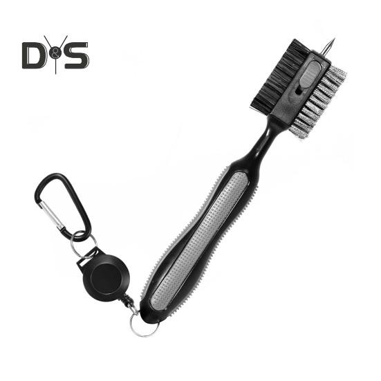 Щетка для чистки клюшек для гольфа Инструмент для чистки клюшек для гольфа с магнитным выдвижным карабином Легкие аксессуары для гольфа для мужчин Спорт на открытом воздухе