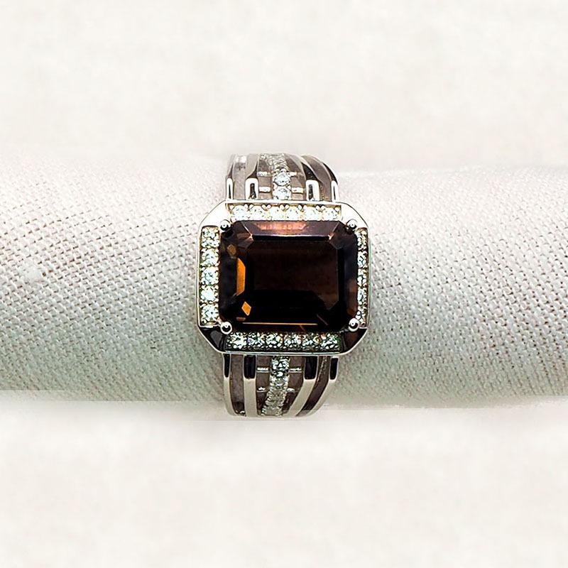 Мужское кольцо из серебра S925 с тесаным кристаллом - роскошное, универсальное, кольцо с драгоценными камнями на удачу, модный аксессуар.