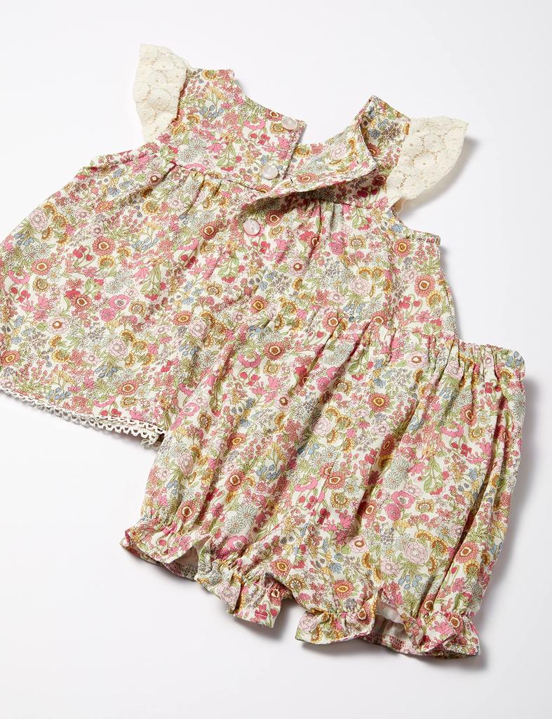 Pample Mousse Gauze Floral Print Russel Lace Milky Suit PK 70cm + N/C {Spring/Autumn} DP-91402