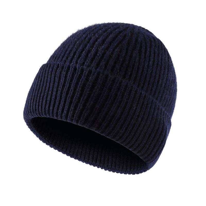 Шапка вязаная из 100% чистой шерсти, теплая шапка-пуловер, новая универсальная модная шапка от холода, защита ушей, шерстяная шапка