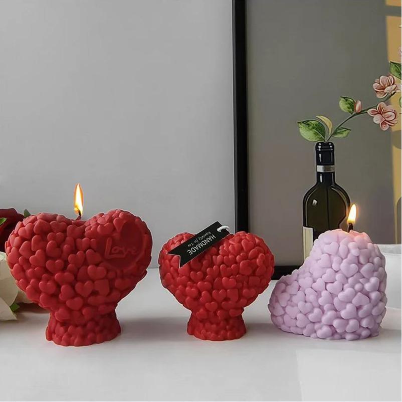 Силиконовые формы для свечей в форме сердца ручной работы Любовь Шоколадный торт Фадж Изготовление DIY Мыло Гипс Смола Поделки Формы Аксессуары