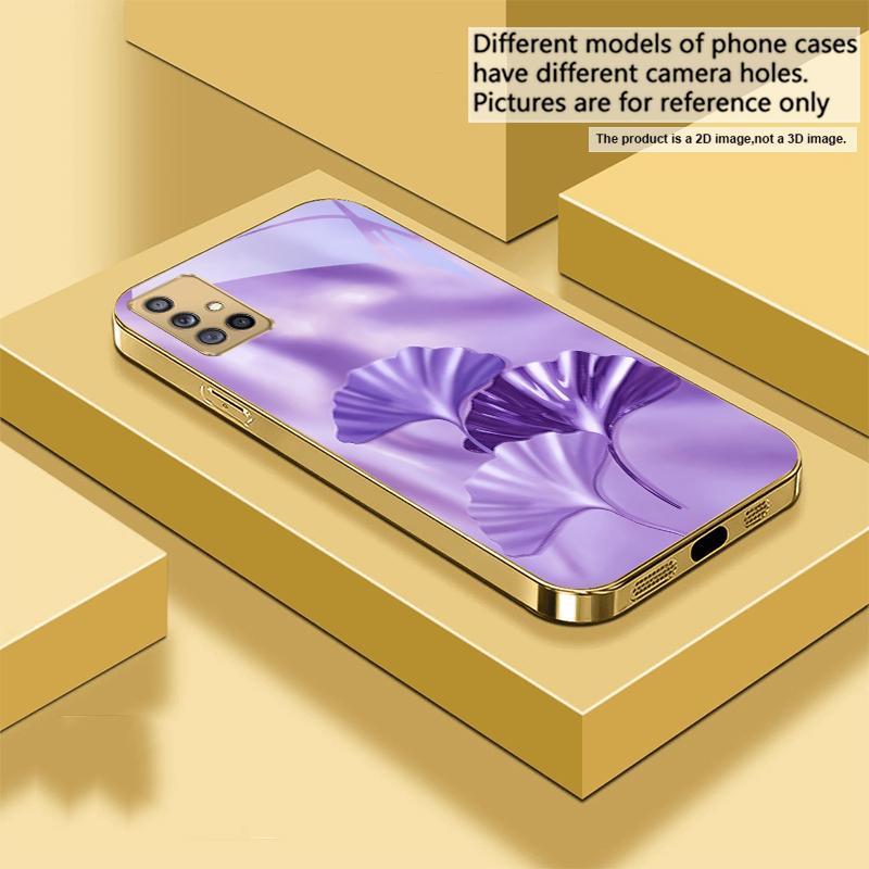 Роскошные листья гинкго для Samsung A 01 52S 04 05S 10 12 13 22 23 24 36 42 M02 Note 10 20Ultra 8 9 Золотой стеклянный чехол для телефона