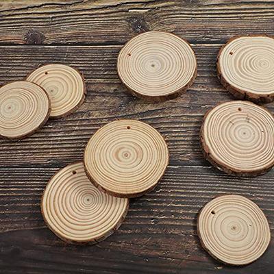 Хорошие-Натуральные Деревянные Чипсы Необработанные DIY Изделия Ручной Работы Предварительно Просверленный Круглый Деревянный Круг Искусство Кантри Деревянная Чипса Декорация-A