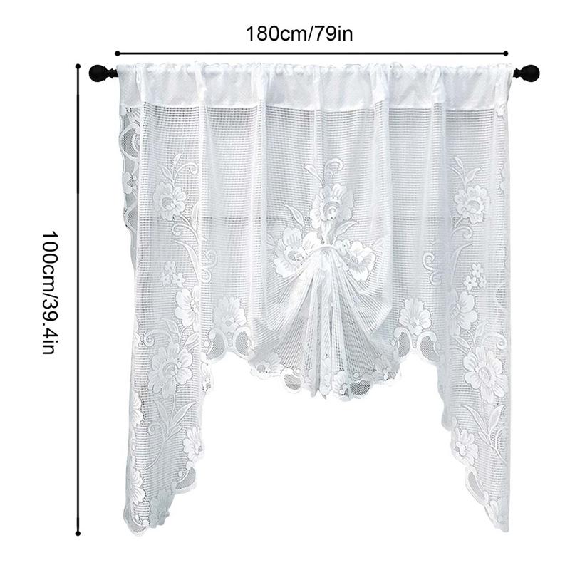 Белая сетчатая кружевная занавеска, полупрозрачная оконная декоративная занавеска