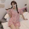 Korean Style Summer 2024 Women's Pajama Set: Short-Sleeve Top & Shorts for Sweet, Versatile Wear