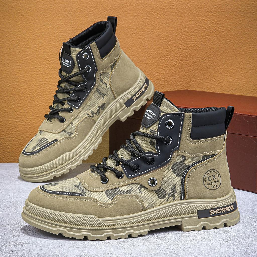 Удобные Повседневные Спортивные Низкий Каблук Дышащие Кроссовки Большого Размера Мужская Обувь Плюс Рабочая Обувь Doc Martens Тренд Все-сочетаемые Ботинки Мужские