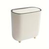 Rectangular Plastic Trash Can, Garbage Basket With Press Type Lid, Trash Can For Bathroom, Bedroom, Craft Room, Office, Bathroom Organizers & Storage