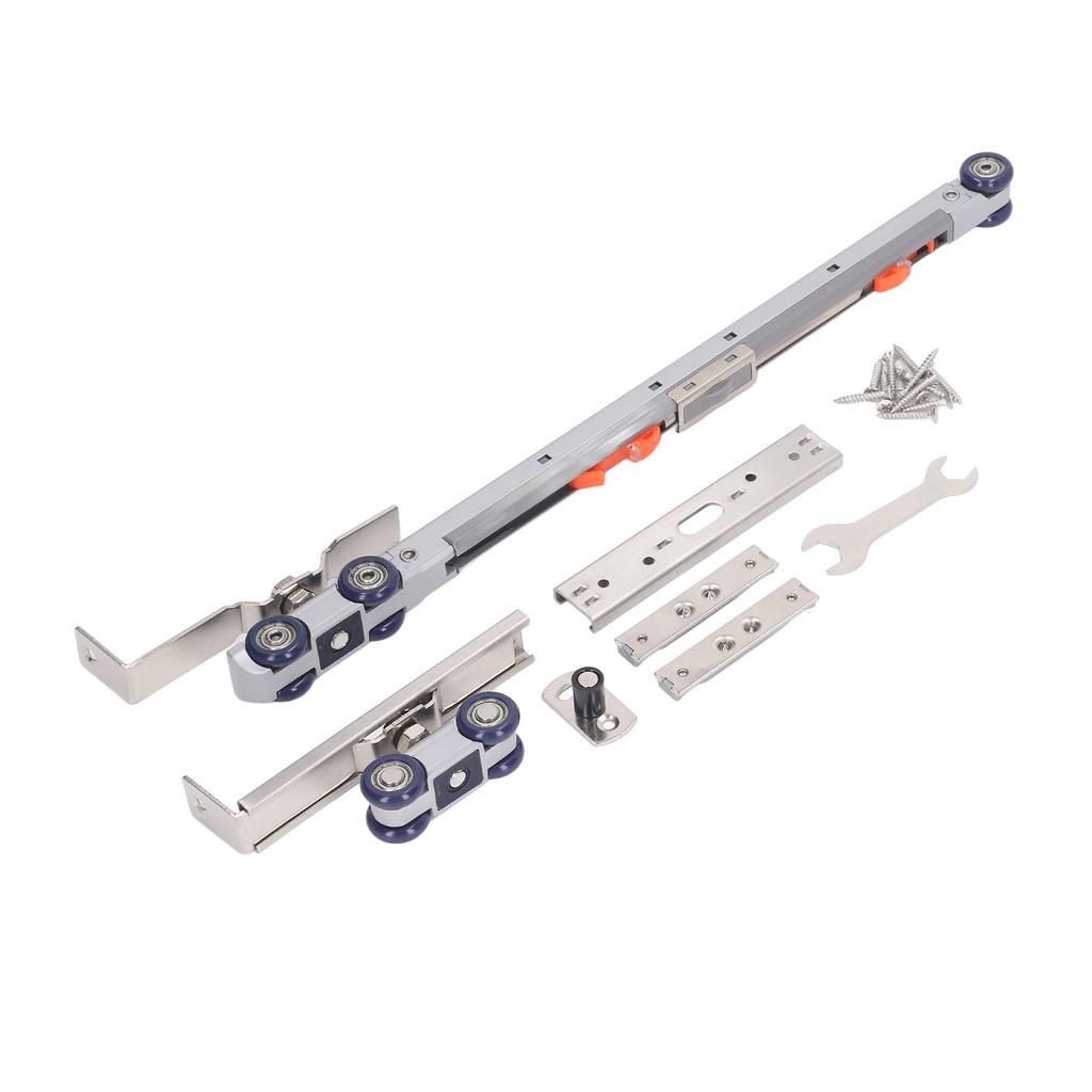 Роликовая тележка 4 колеса Бесшумная тележка Сборка ролика для раздвижной двери из массива дерева Стеклянная дверь