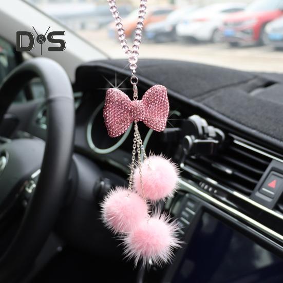 Автомобильная подвеска, сверкающий горный хрусталь, подвесное украшение со шнурком, легкое вешание, зеркало заднего вида, искусственное украшение из кристаллов