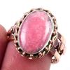 Натуральный родохрозит драгоценный камень 925 стерлингового серебра двухцветное подарочное кольцо S.8 T5t67