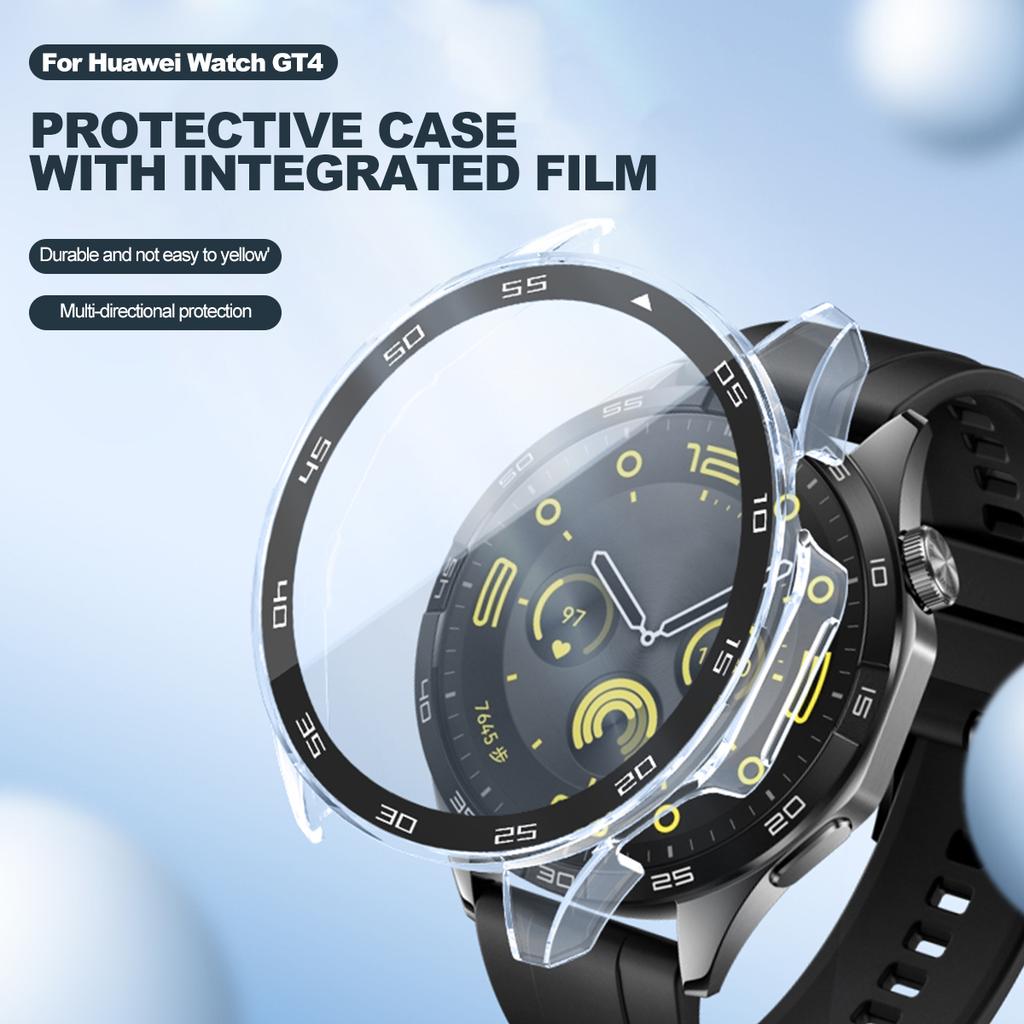 Закаленное Стекло+Чехол Для Huawei Watch GT4 46мм 41мм Полное Покрытие Бампер Защитная Пленка На Экран Чехол Для Huawei Watch GT4 Аксессуары