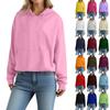 Women's Fashionable Long-sleeved Pullover And Solid-color Hooded Sweatshirt