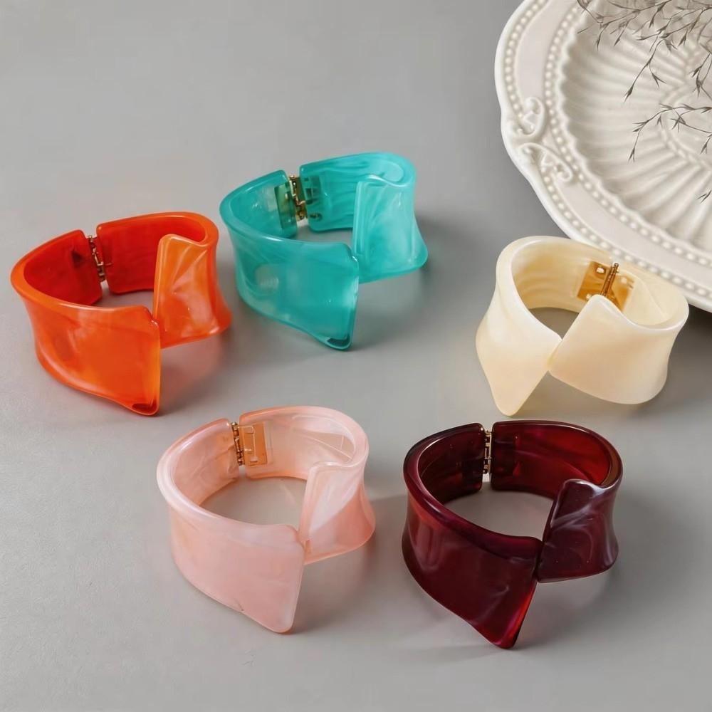 Resin Open Bangle Large Street Shot Jewelry Vintage Geometric Bracelet For Women Gift