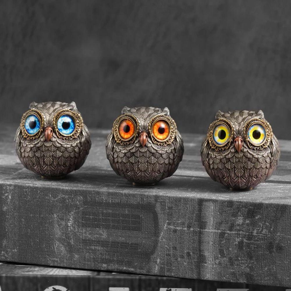 Realistic Lucky Owl Guardian Owl Beads Pendant Owl Ornaments for Poker Enthusiasts
