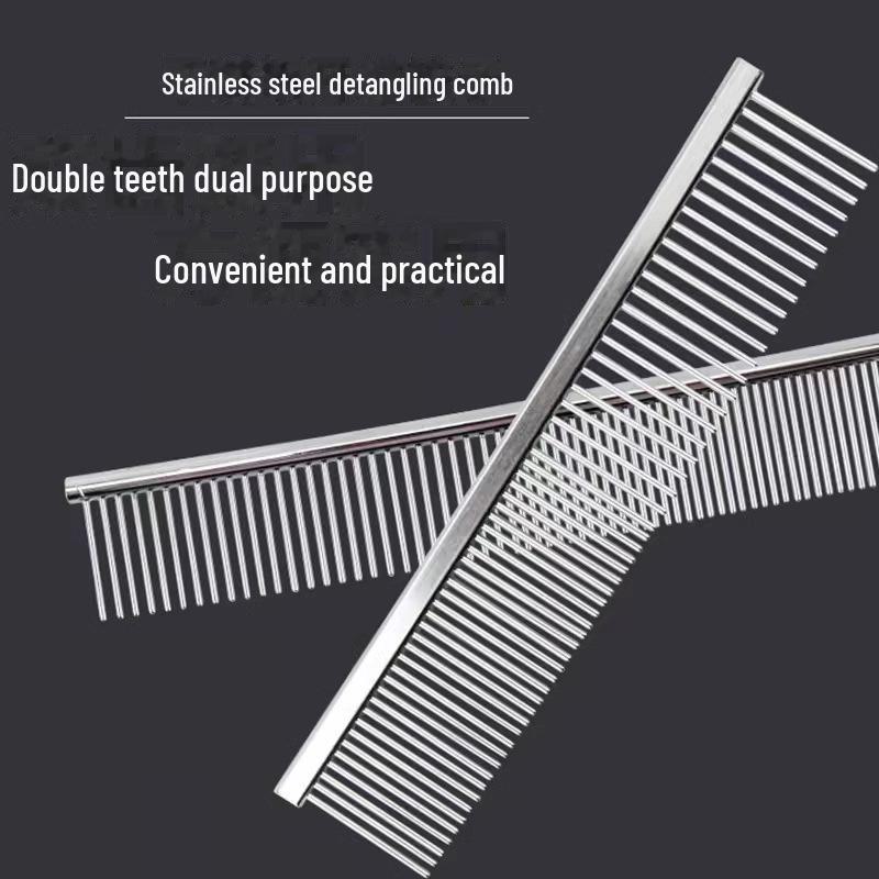 Стальная расческа для длинношерстных кошек: Плотный дизайн зубцов для кукол и собак, открывающий узел