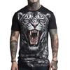 Летняя мода, крутые футболки с рисунком тигра, мужские повседневные топы с круглым вырезом и забавным принтом, трендовая футболка большого размера с короткими рукавами, уличная одежда