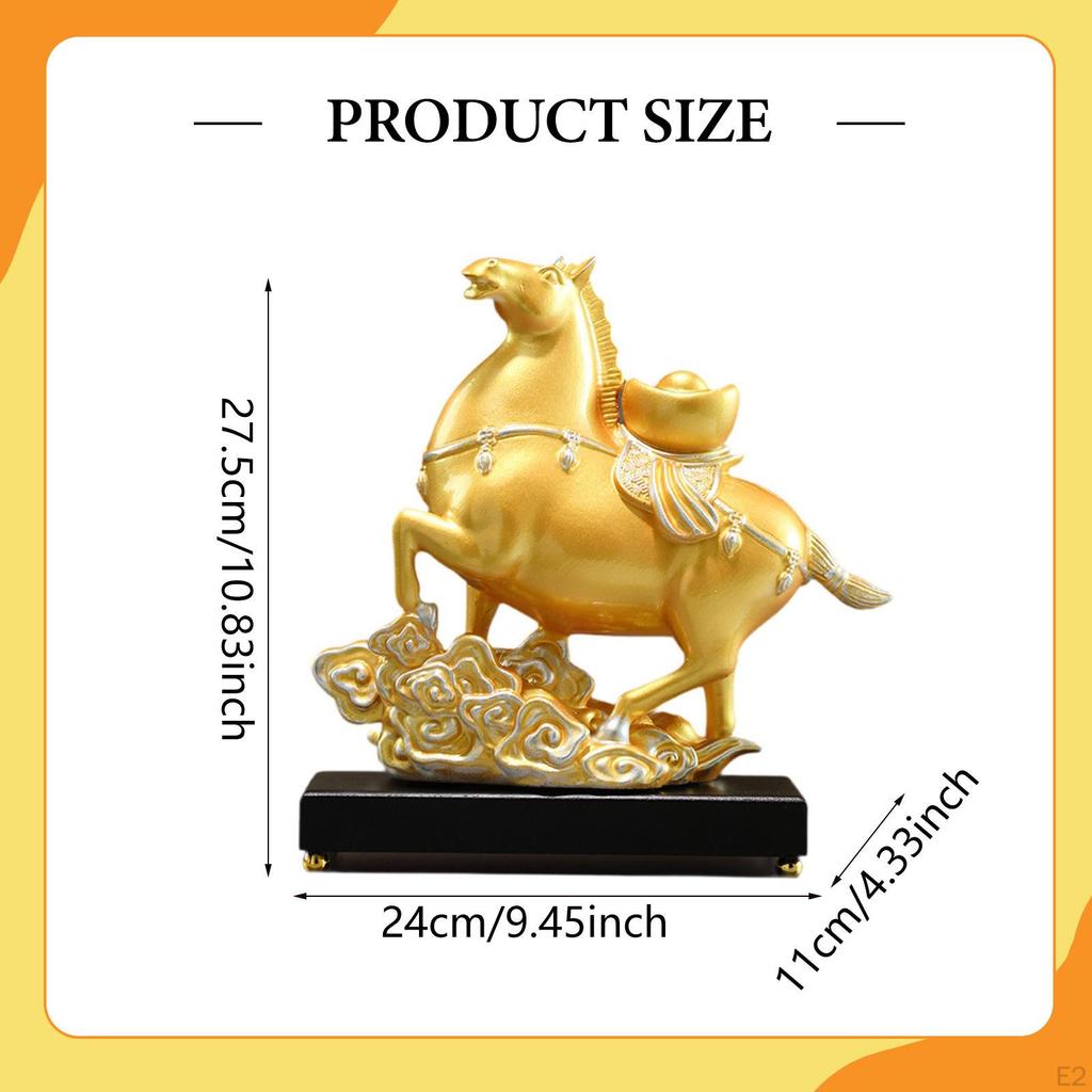 Фигурка лошади Скульптура животного Смола Центральный элемент Декоративный Китайский Фэн-шуй Настольный