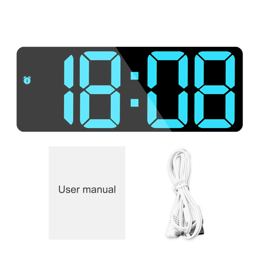 Большие цифровые настенные часы с питанием от USB, дисплей с дистанционным управлением, функция выключения питания, память, настенные настольные часы с двумя будильниками и светодиодными часами