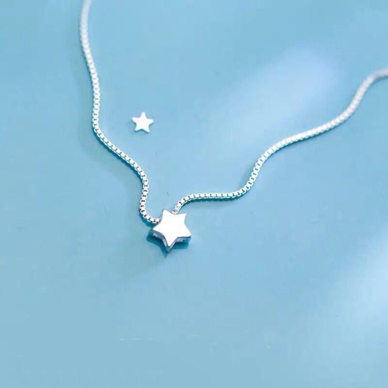 925 Sterling Silver Pentagram Charm Pendant Necklace Simple Clavicle Chain Star Necklace For Women Jewelry Gift S-N592