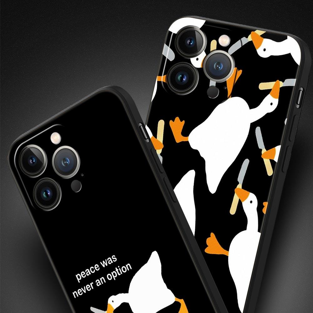 Роскошный чехол для телефона iPhone 15 14 11 Pro Max 13 12 XS X XR SE3 7 8 Plus, противоударный чехол с изображением милого гуся или утки