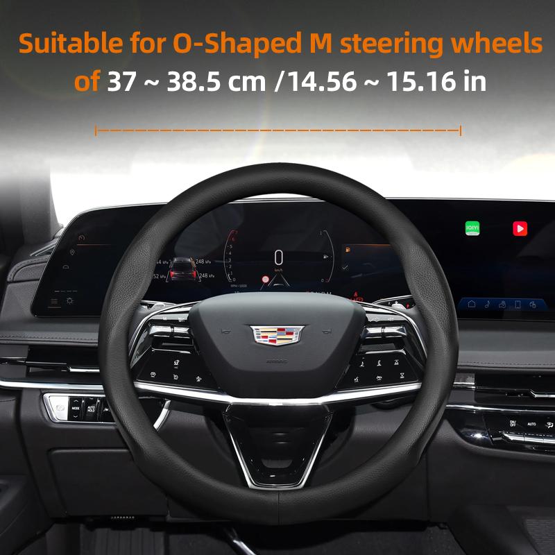 Suitable for Cadillac Ultra-Thin Breathable Leather Steering Wheel Cover Suitable for Cts 2013 Ct4 Carbon Interior Ct5 Xt5 Xt4 Xt6 Escalade Srx X