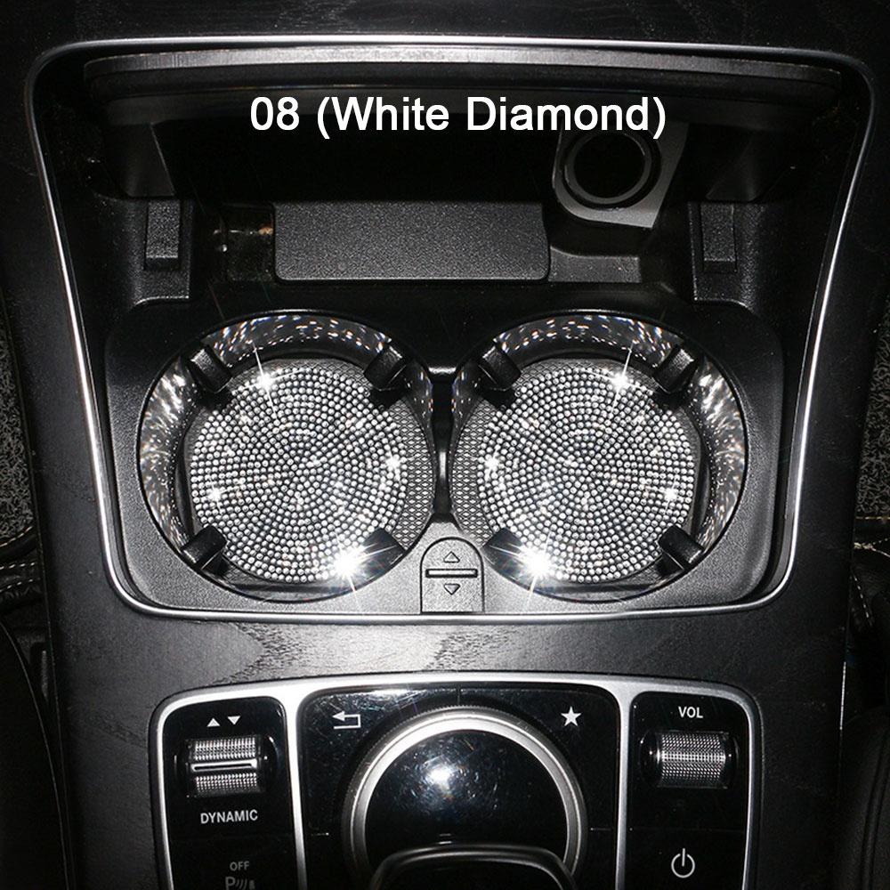 Универсальный нескользящий силиконовый подстаканник, вставка, блестящая автомобильная циркониевая подставка для подстаканника, аксессуары для салона автомобиля