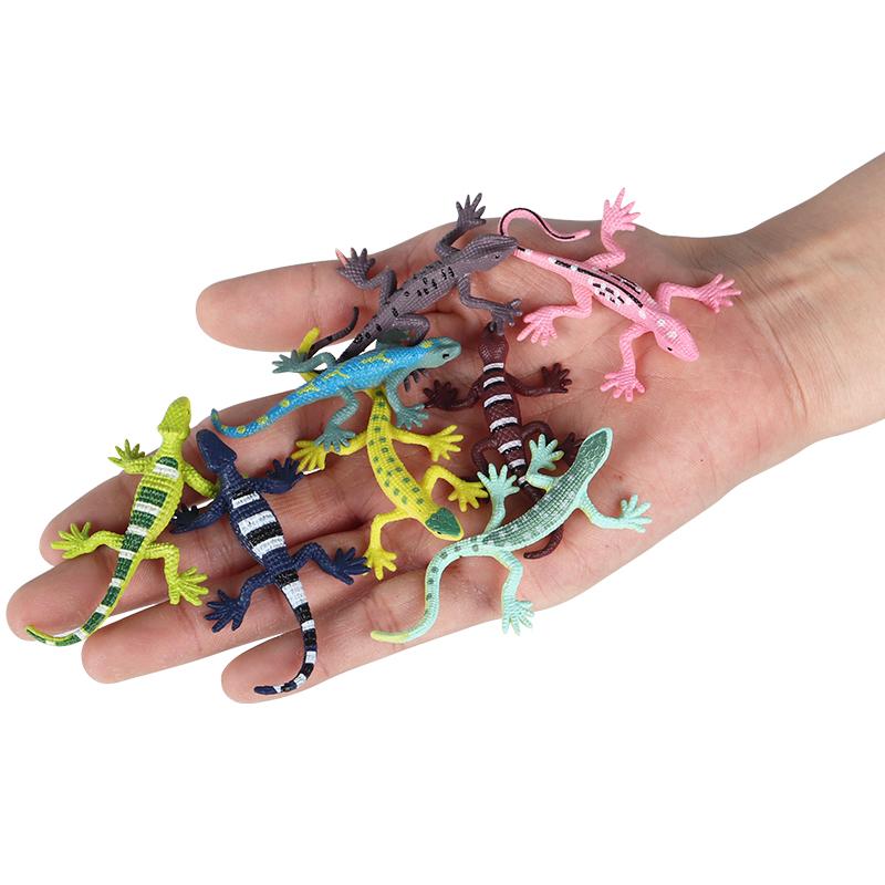 Oenux 12pcs Wild Reptile Insect Animals Model Umbrella Lizard Action Figures Figurine Miniature Collection Halloween Kid Toy