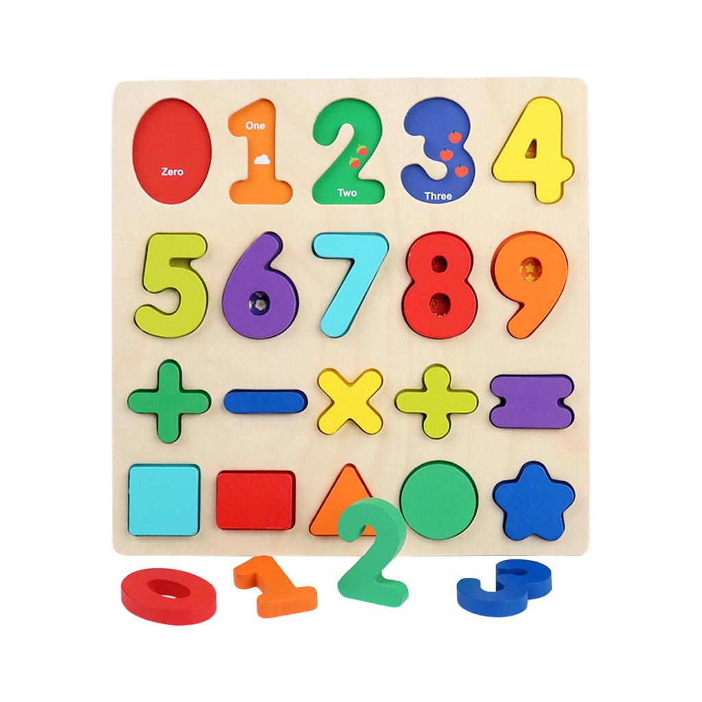 Thickened Letter-board Alphanumeric Matching Children's Wooden Hand-grabbed Board Puzzle