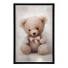 Мишка с розовым бантом Мишка с розовым бантом, 30X40 см, Алюминиевая рама черная, Матовая бумага 230 г/м2