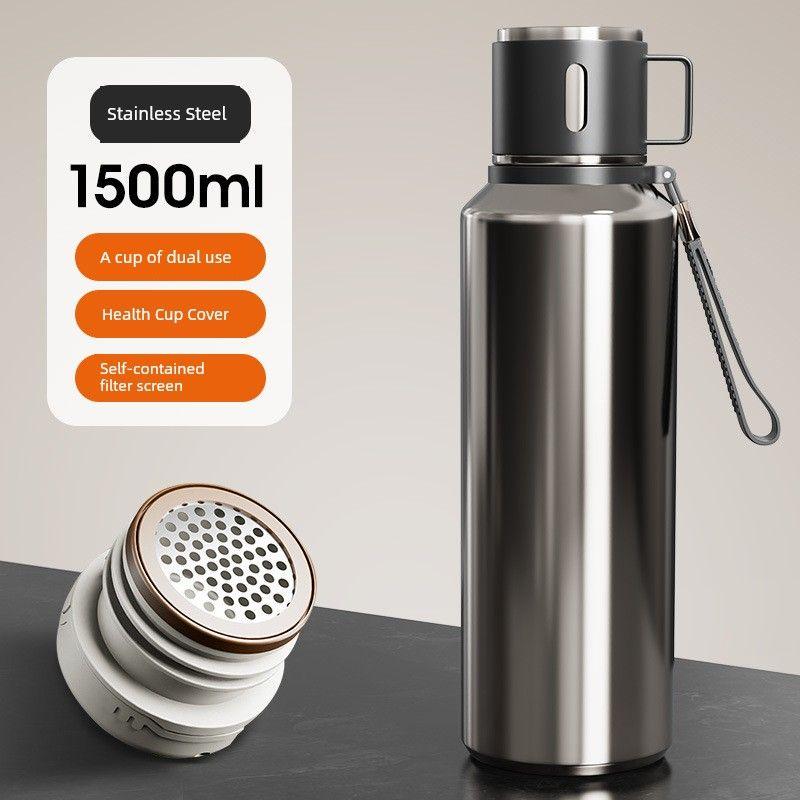 Outdoor Large Capacity Vacuum Cup Men's and Women's 316 Stainless Steel Kettle Portable Car Tea Separation Travel Tea Cup