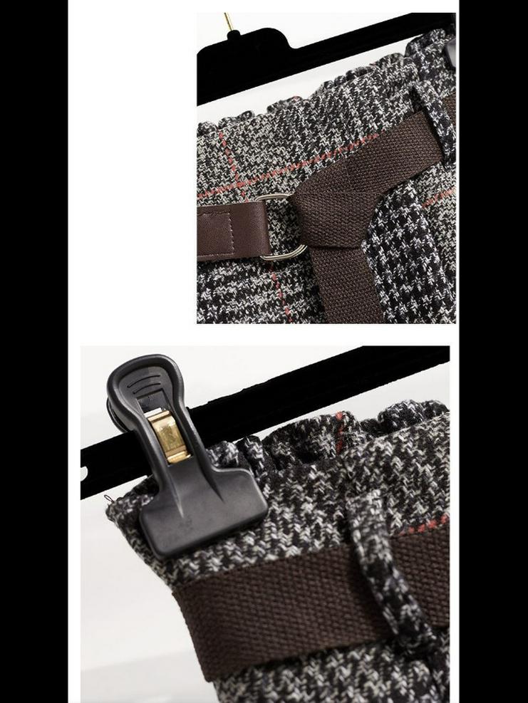 Женская шерстяная клетчатая юбка в стиле ретро с высокой талией — облегающая, средней длины, коллекция осень/зима 2024 г.