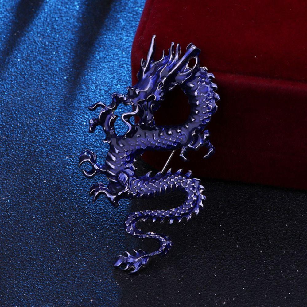 Style Zinc Zinc Alloy Legend Animal Lapel Pins Vintage Men Brooch Metal Dragon Badge Suit Coat Collar Pins