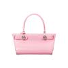 Tory Burch Lee Radziwill Silver Bag With Detachable Shoulder Strap Patent Leather And Suede Trapezoid Accordion Crossbody Handbag 146429-600
