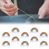 10pcs Colorful Cloth Patches Rainbow Pattern Iron On Patches Sew On Patches  Clothes Decoration