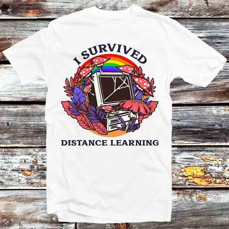 Magic Mushroom I Survived Distance Learning T Shirt B972
