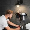 Wall Mounted Hair Dryer Holder Carbon Steel Curling Iron Shelf Toilet Blower Holder  Hairbrush