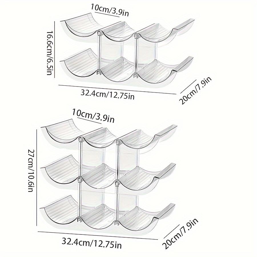 2/3-уровневая штабелируемая стойка для хранения бутылок с водой и вина в холодильнике, кухонный органайзер для хранения шампанского и бутылок с водой