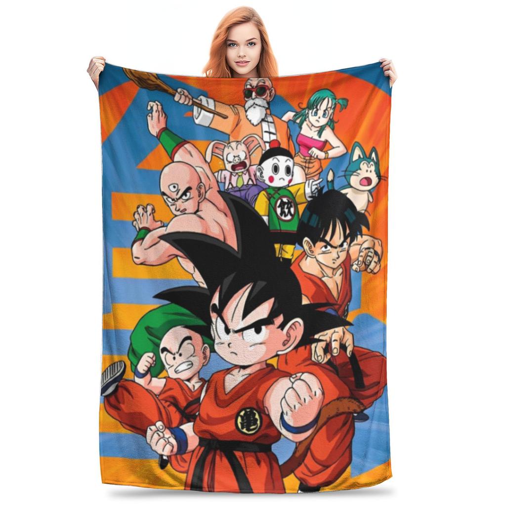 Dragon Ball Z фланелевые пледы японское мультяшное одеяло для постельного белья автомобильное супер теплое покрывало