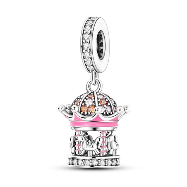 Happy Birthday Pink Color Travel Camera Compass Colorful Bike Charms Fit Bracelet Diy Jewelry Making
