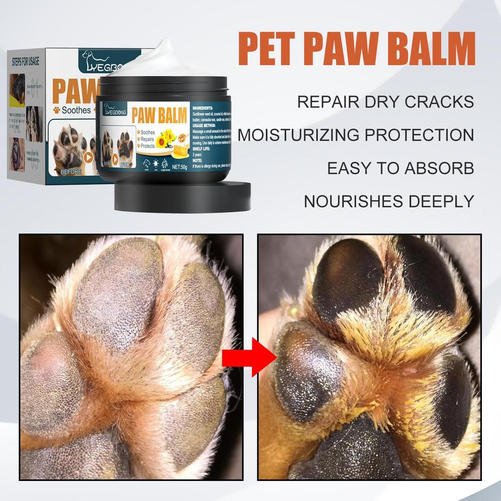 50g Pet Paw Care Cream Healthy Pet Paw Balm Pet Foot Oil Care Protection Foot Care Pad Balm Pro N5L3