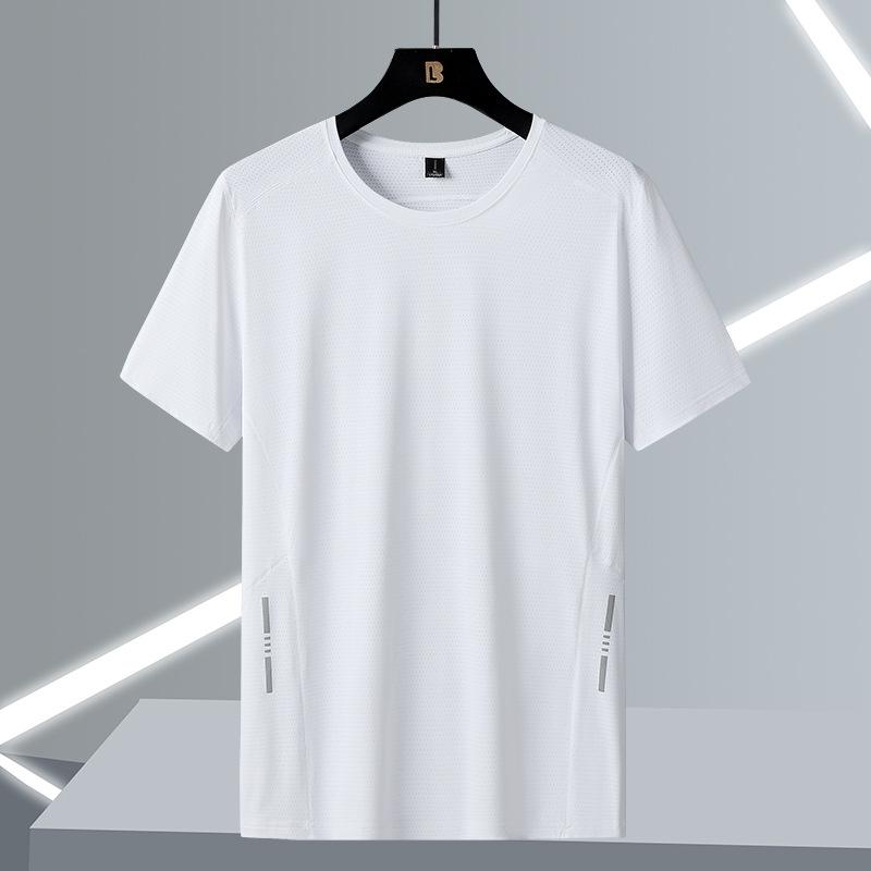 Men's Summer Sports T-Shirt Quick-Drying Casual Breathable Short-Sleeve Running Fitness Loose Plus Size Blouse