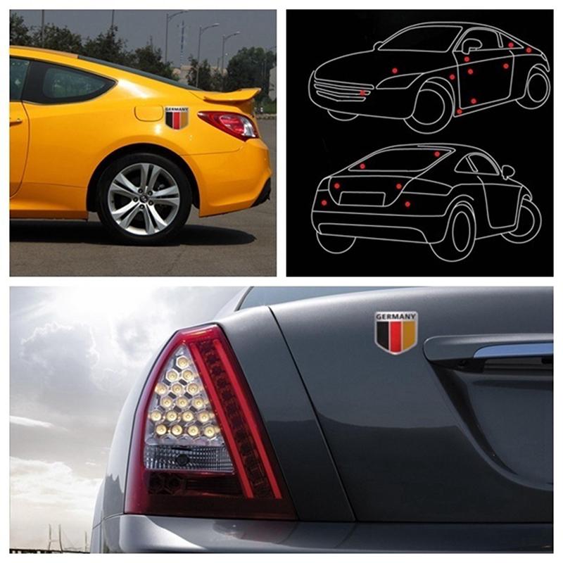 3D Aluminium Auto Car Emblem Germany German Flag Logo Grille Badge Decal Sticker