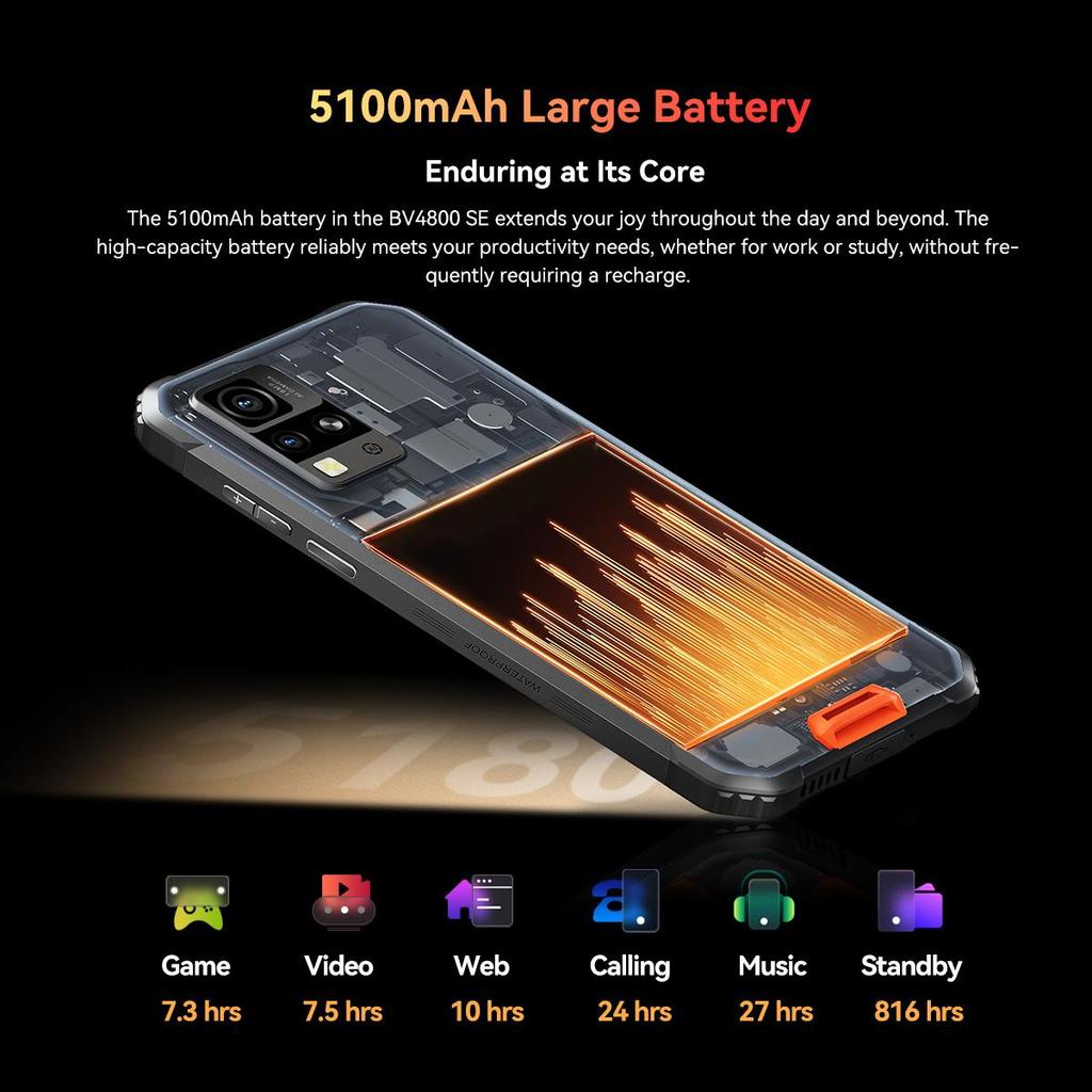 Blackview Защищенный телефон BV4800 SE 4 ГБ 64 ГБ 5100 мАч Android 15 смартфон