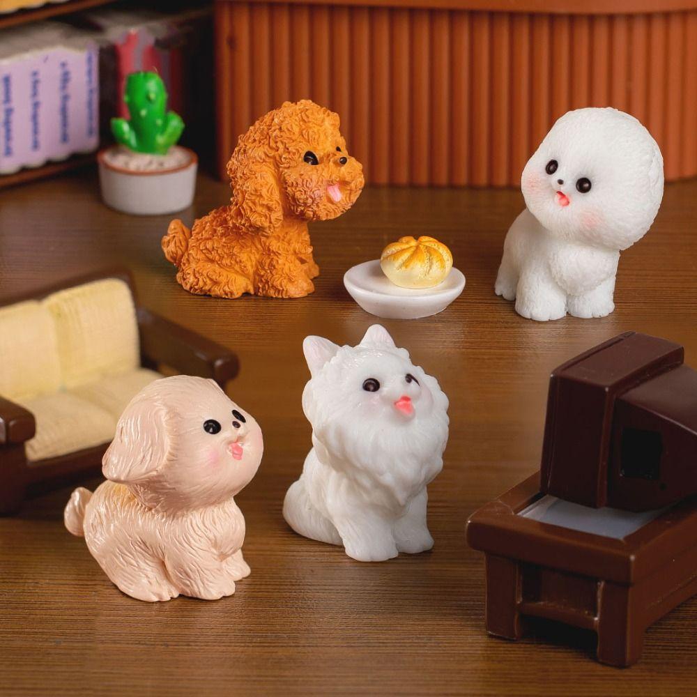 Mini Cute Puppy Statue Cartoon Cartoon Dog Gift Miniature Dog Figurine